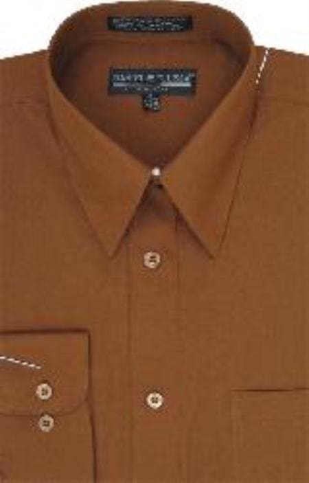 Mens Wholesale Brown Dress Shirt - AlbertoNardoniStore