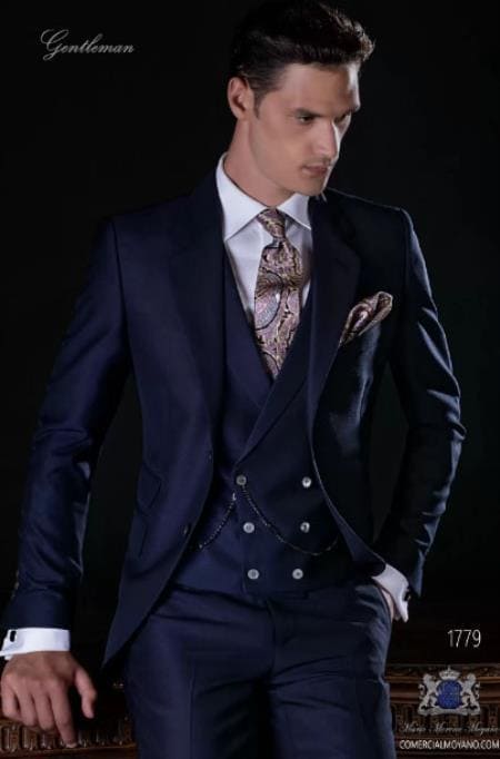 Mens Wide Peak Lapel Suit - Big Lapel Suit - AlbertoNardoniStore