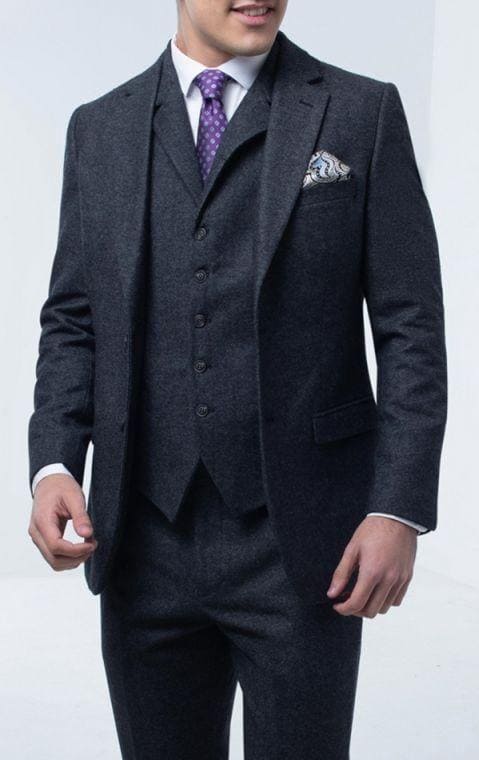 Mens Winter Suits - Mens Blue Tweed Suit - AlbertoNardoniStore