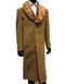 Mens Wool And Overcoat With Fur Collar Camel - AlbertoNardoniStore