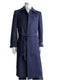 Mens Wool Cashmere Belted Topcoat Navy Blue Full Length Belt-Coat IS - AlbertoNardoniStore