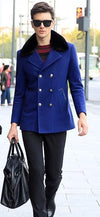 ROYAL BLUE PEACOAT - MENS ROYAL BLUE - AlbertoNardoniStore