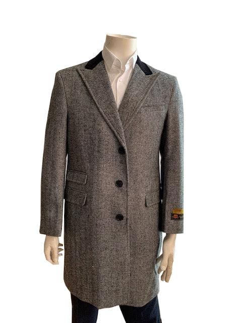 Mens Wool Trench coat - "Grey" Color Mens Overcoat - AlbertoNardoniStore