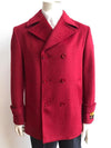 Mens Wool Trench coat - "Red" Color Mens Overcoat - AlbertoNardoniStore