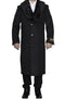 Moscow: MENS CHARCOAL GREY REMOVABLE FUR COLLAR FULL LENGTH WOOL - MENS TOPCOAT / OVERCOAT - AlbertoNardoniStore