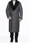 Moscow: MENS GREY TOPCOAT REMOVABLE FUR COLLAR FULL LENGTH WOOL HERRINGBONE OVERCOAT - AlbertoNardoniStore