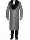 Moscow: REMOVABLE FUR COLLAR FULL LENGTH LIGHT GREY WOOL OVERCOAT - AlbertoNardoniStore