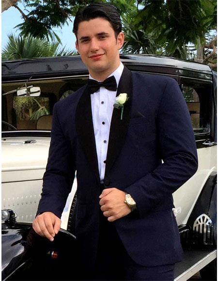 Navy Blue Prom Suit - AlbertoNardoniStore