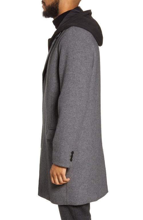 Notch Lapel Hidden Buttons 33 Inch Coat - AlbertoNardoniStore