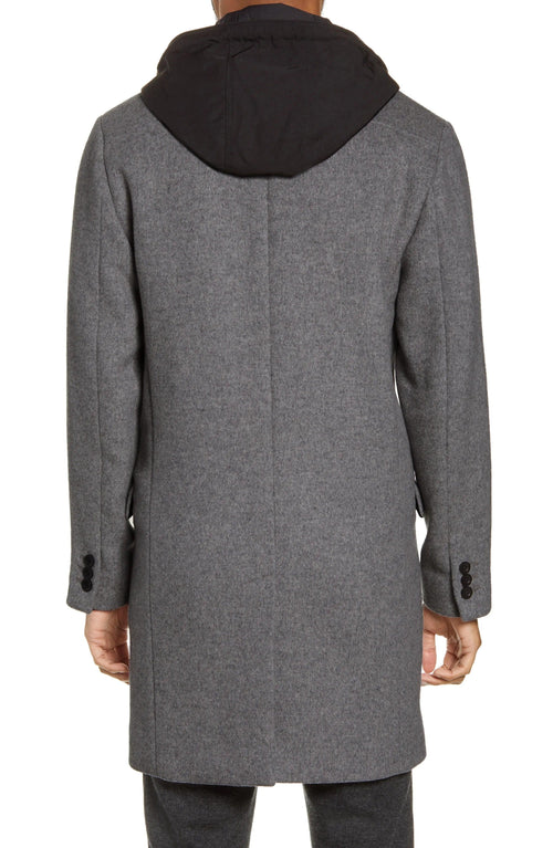 Notch Lapel Hidden Buttons 33 Inch Coat - AlbertoNardoniStore