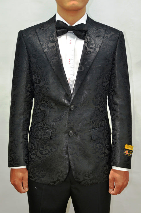 Paisley-100 Black - Mens Wholesale Blazers - AlbertoNardoniStore