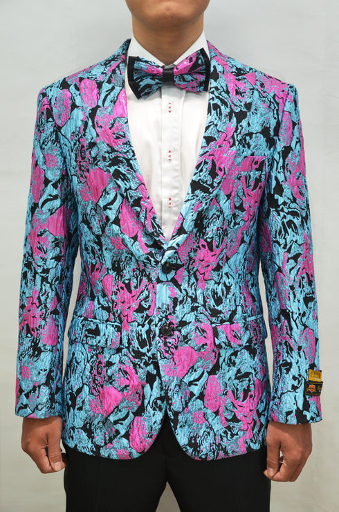 Paisley-100 Turquoise - Mens Wholesale Blazers - AlbertoNardoniStore