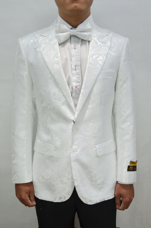 Paisley-100 White - Mens Wholesale Blazers - AlbertoNardoniStore