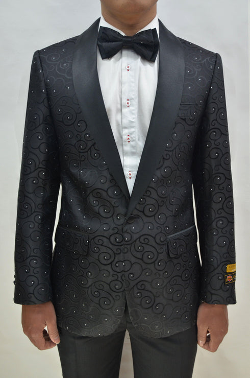 Paisley-300 Black/Black - Mens Wholesale Blazers - AlbertoNardoniStore