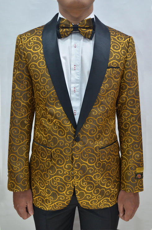 Paisley-300 Gold/Black - Mens Wholesale Blazers - AlbertoNardoniStore