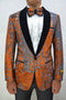 Paisley-300 Rust/Black Velvet - Mens Wholesale Blazers - AlbertoNardoniStore