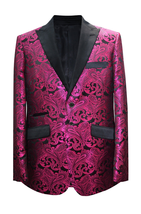 Paisley-400 Fuschia - Mens Wholesale Blazers - AlbertoNardoniStore