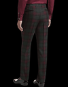 Paisley & Gray Slim Fit Suit Separates Tuxedo Pants, Oxblood Tartan - AlbertoNardoniStore