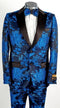 Paisley Suit - Paisley Tuxedo - Floral Suit - Flower Suit - Blue Black - AlbertoNardoniStore