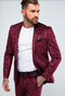 Paisley Suit - Paisley Tuxedo - Floral Suit - Flower Suit - Maroon - AlbertoNardoniStore