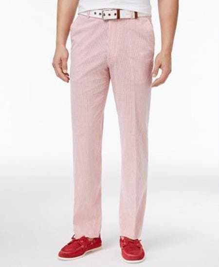 Pink Seersucker Pant - AlbertoNardoniStore