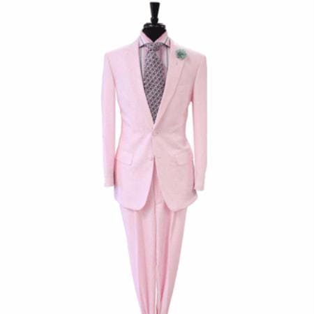 Pink Seersucker Suit - AlbertoNardoniStore