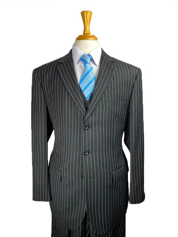 Plus Size Mens Suits - Plus Size Business Suits Black-WHT - AlbertoNardoniStore