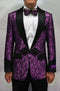 Purple Tuxedo - Purple Blazer - Paisley Dinner Jacket + Matching Bowtie - AlbertoNardoniStore