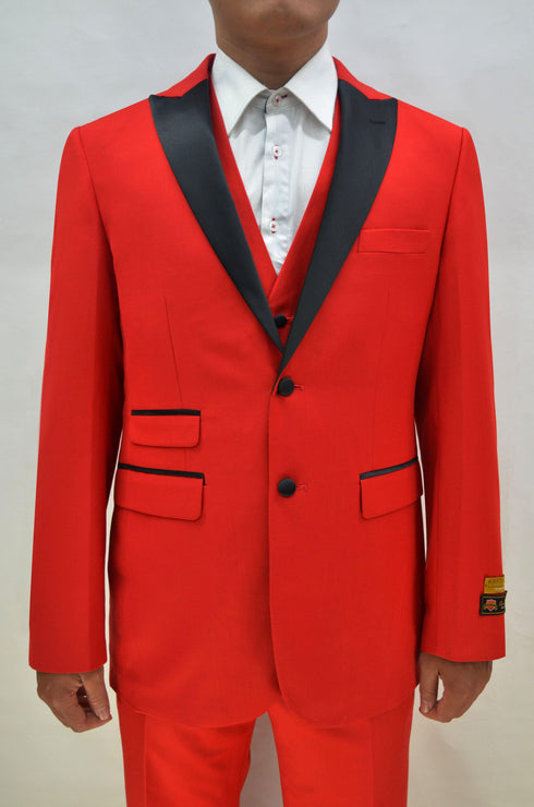 Red and Black Prom Suit - AlbertoNardoniStore