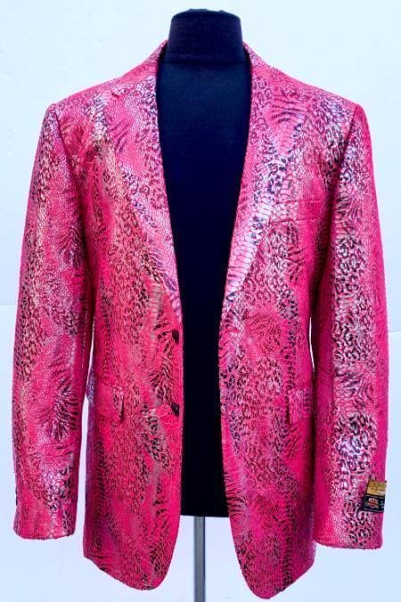 Exotic - Red - Mens Wholesale Blazers - AlbertoNardoniStore