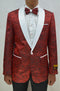 Red Paisley Tuxedo Jacket With Matching Bowtie - AlbertoNardoniStore