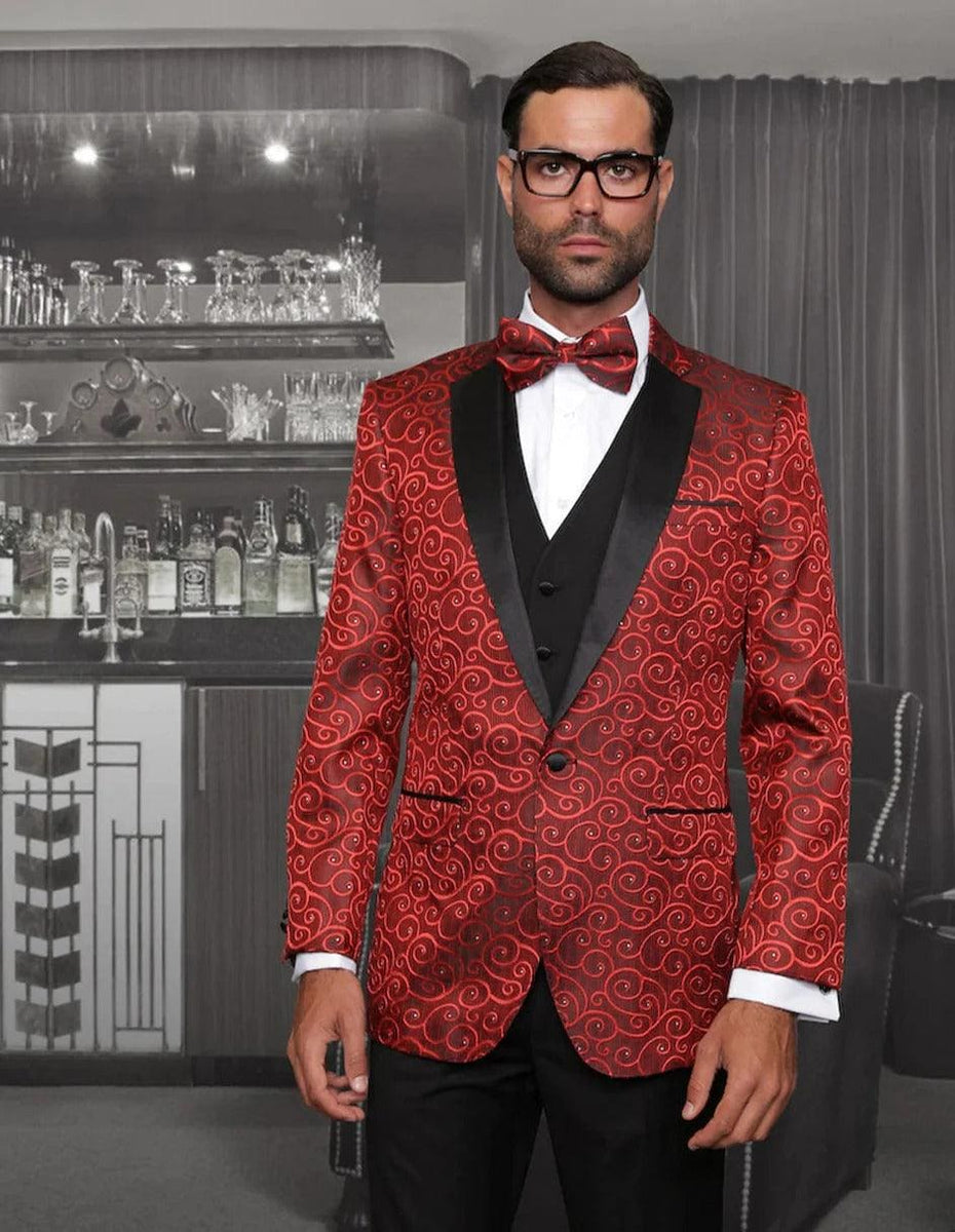 fitted lace wedding dress Red Prom Suit - Red Prom Tux - Red Suits For Prom