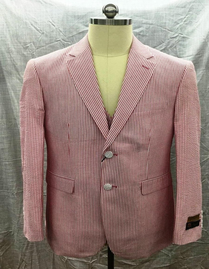 Red Seersucker Suit - AlbertoNardoniStore
