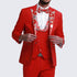 Red Tuxedo With Floral Pattern - AlbertoNardoniStore