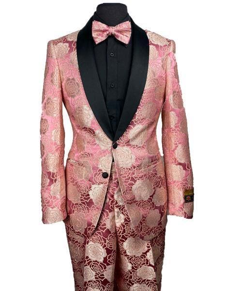 Prom Tuxedo For Men -  Floral Prom Suit - Vienna-Rose - AlbertoNardoniStore