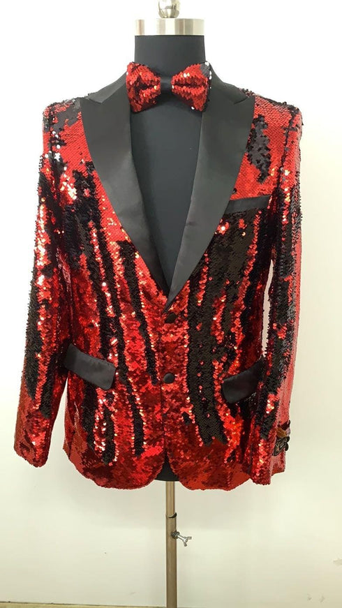 Sequin Blazer - Black and Red - AlbertoNardoniStore