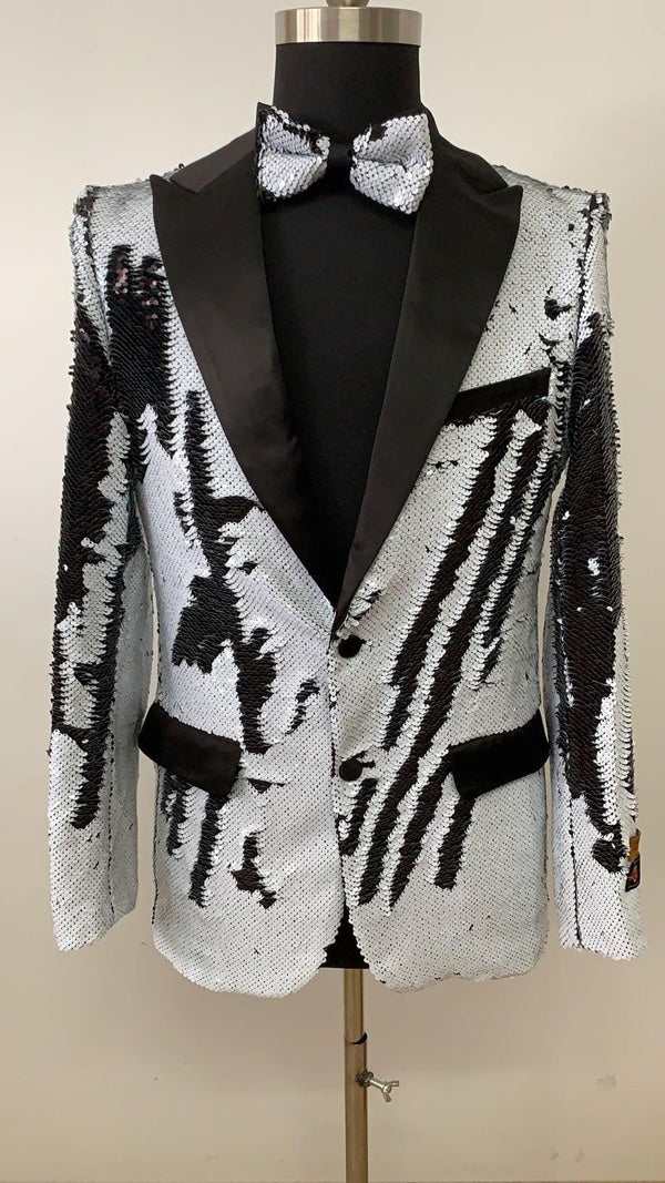 Sequin Blazer - Black and White - AlbertoNardoniStore