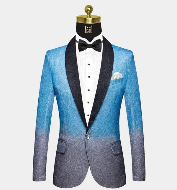 Silver And Blue Tuxedo - AlbertoNardoniStore