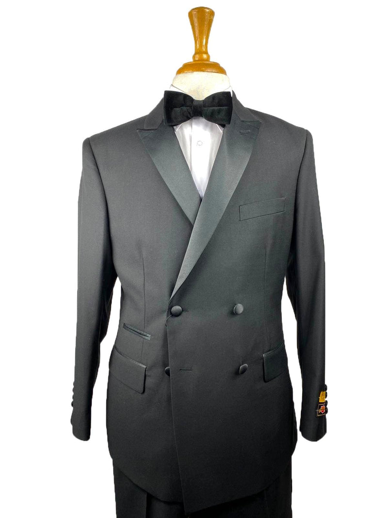 Slim Fit Double Breasted suit - Gray-Tuxedo - AlbertoNardoniStore
