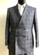 Slim Fit Double Breasted suit - Grey Plaid - AlbertoNardoniStore