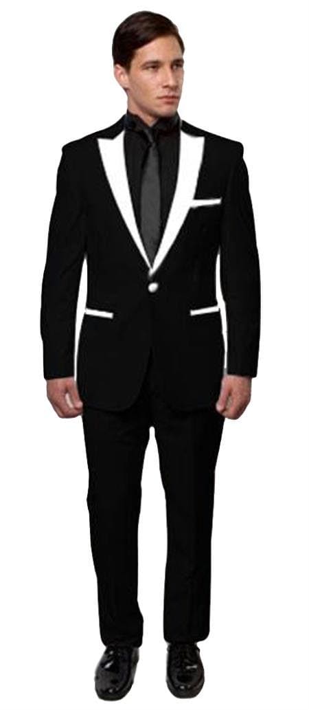 Stage-Tux Black/White - Tuxedo Wholesale Distributors - AlbertoNardoniStore