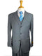 Suits For Big Guys - Suits For Big men Charcoal-Pinstripe - AlbertoNardoniStore