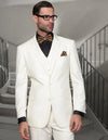 Suits For Easter - Mens Easter Suit - Mens 2 Button Modern Fit Vested Wool Suit in Ivory - AlbertoNardoniStore