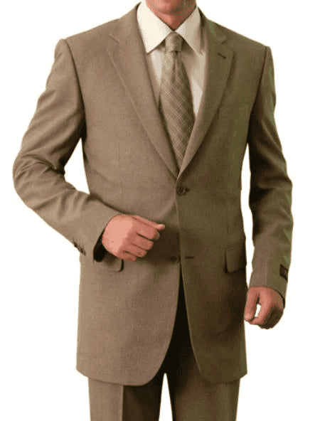 Tan 3 Piece Suit - Tan Three Piece Suit - AlbertoNardoniStore