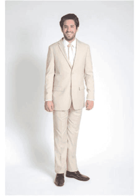 Tan 3 Piece Suit - Tan Three Piece Suit - AlbertoNardoniStore