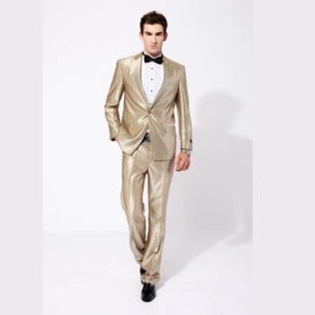 Tan Groomsmen Suits - Tan Slim Fitted Suit - Tan Groomsmen Tuxedos - AlbertoNardoniStore