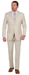 Tan Groomsmen Suits - Tan Slim Fitted Suit - Tan Groomsmen Tuxedos - AlbertoNardoniStore