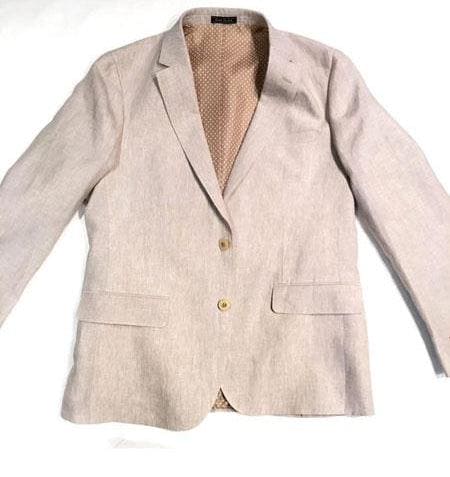 Tan Linen Blazer - Mens Tan Linen Blazer - AlbertoNardoniStore