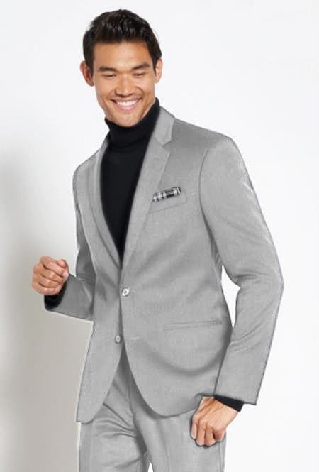 Turtleneck Light Grey Suit (Jacket + Pants + Sweater) - AlbertoNardoniStore