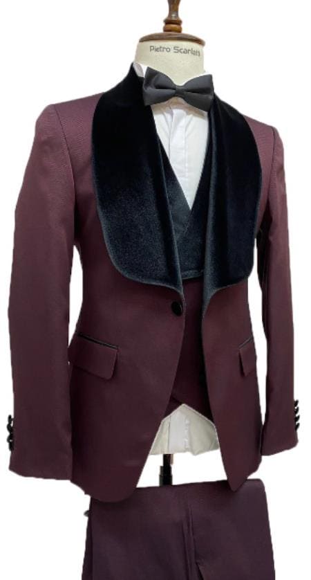 Tuxedo Jacket For Sale - Burgundy Tuxedo Jacket - AlbertoNardoniStore